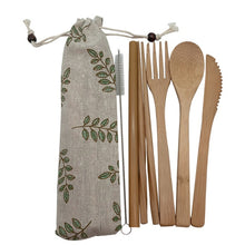 Load image into Gallery viewer, Bamboo Cutlery Set Travel Utensils
