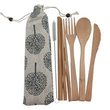 Load image into Gallery viewer, Bamboo Cutlery Set Travel Utensils
